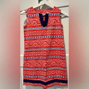 Vineyard  Vines Girls Shift Dress Size 12 Red White and Blue